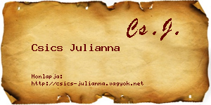 Csics Julianna névjegykártya